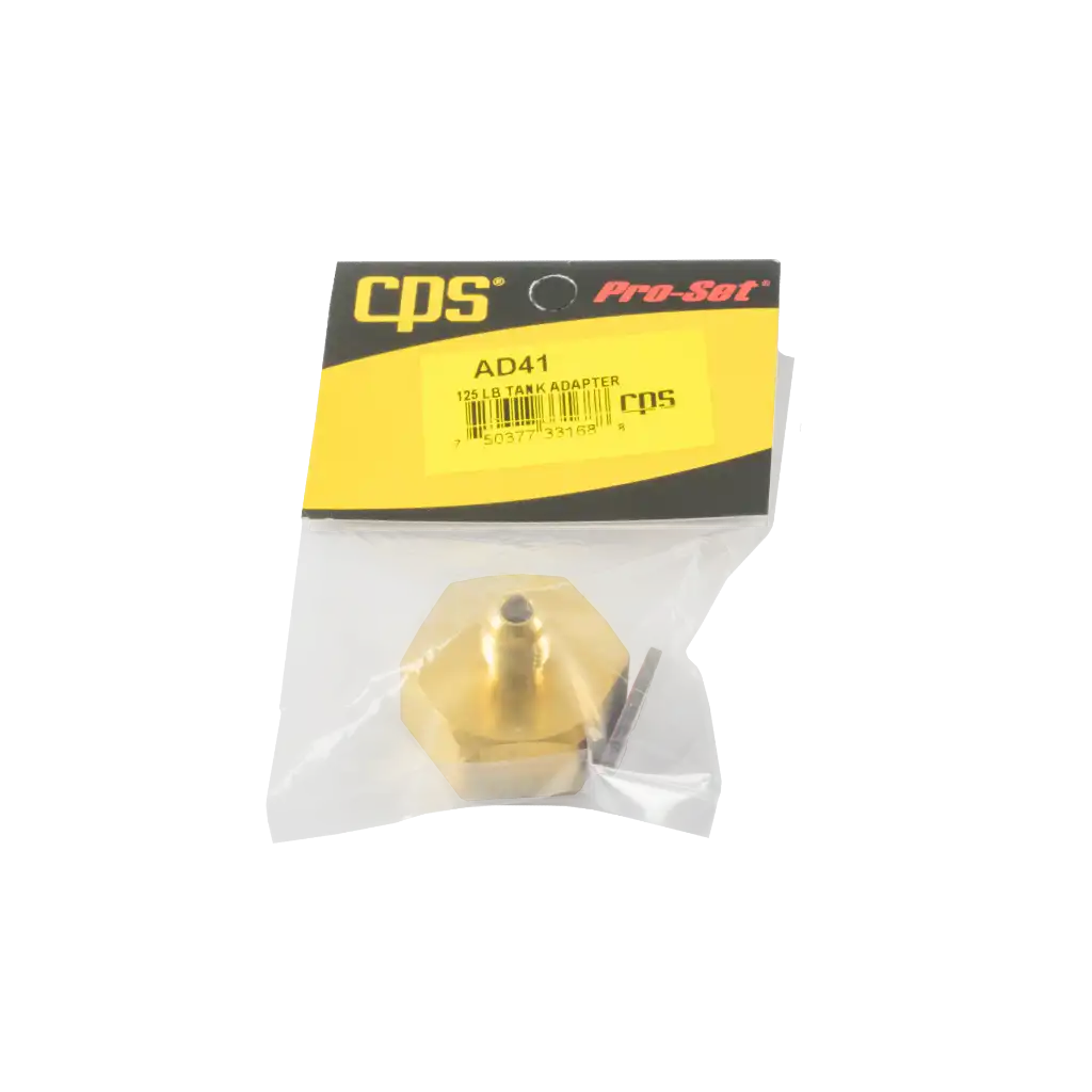 AD41-1 AD41 3/4"-14 gas bottle adapter to 1/4" SAE M for 125 lb tanks. Brass construction with gasket for secure HVAC/R refrigerant connections.