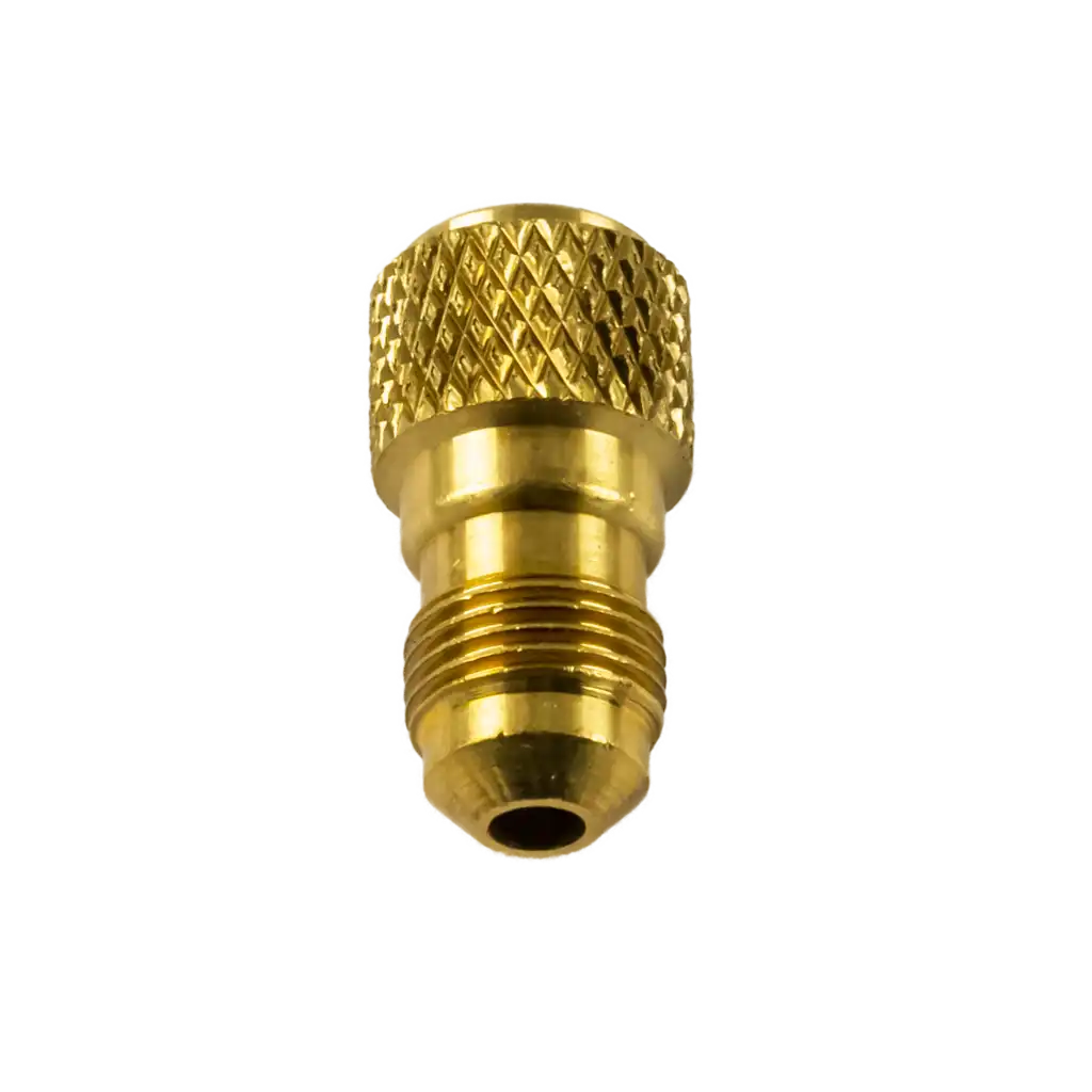 AD68-4 AD68 3/8" SAE to 1/2" ACME port adapter for vacuum pumps. Converts 1/2" ports to 3/8" with rubber seal and serrated barrel for easy tightening.