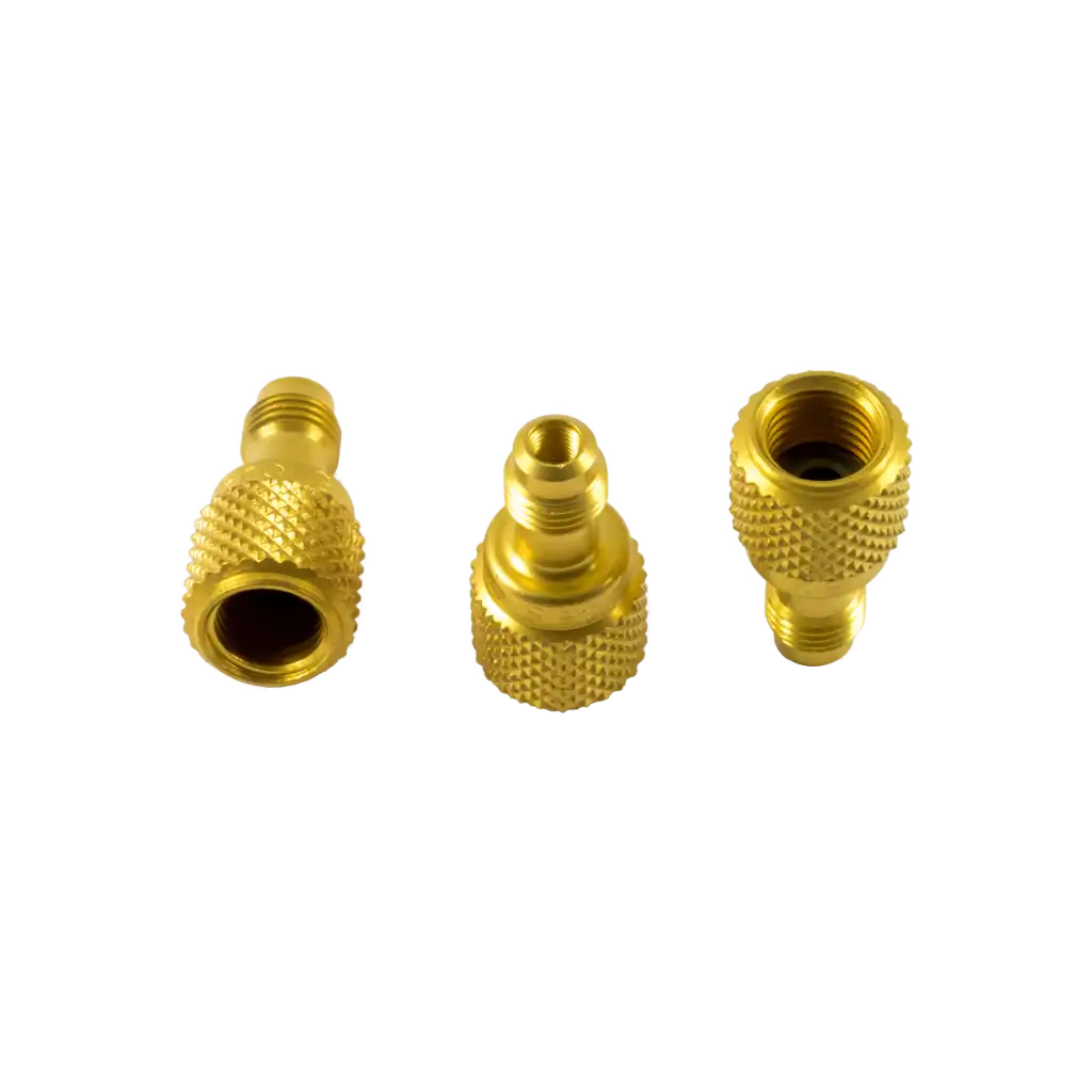 AD84-5 AD84 1/4" SAE to 1/2" ACME adapter 3 pack. Brass fittings for vacuum pumps, manifolds and recovery tanks. Durable, secure HVAC/R connections.