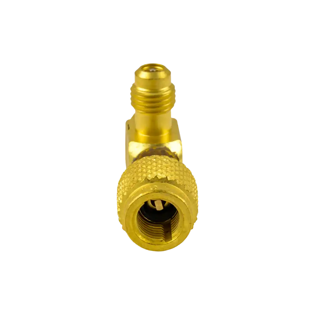 AVT45-8 1/4" SAE Tee access fitting 3 pack with female knurl and male connections. Valve core included for secure HVAC/R service access.