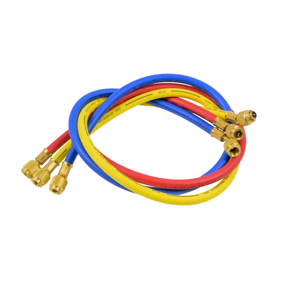 HP3 refrigerant hoses 3 ft, R-410A compatible. SAE J2196 rated with 800 psi working pressure. Durable, flexible and built for HVAC/R service.