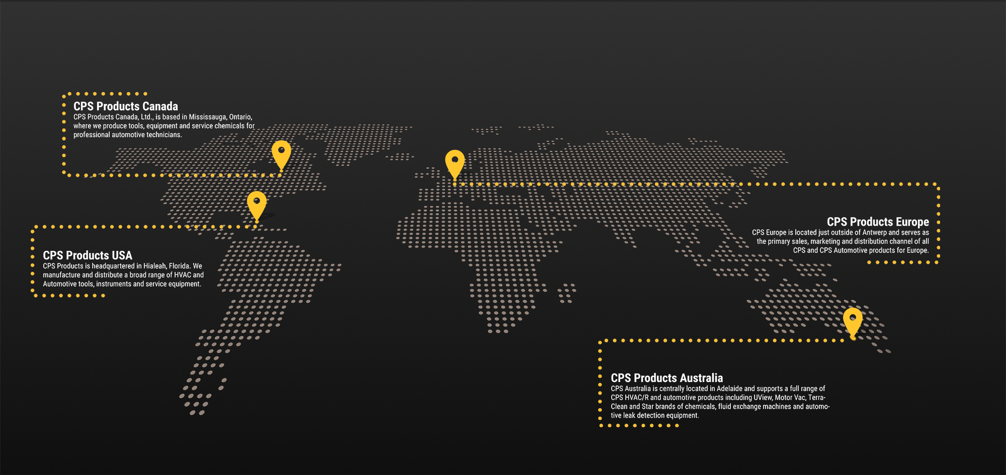 CPS Products Global Partners Map CPS Products Global Partners Map